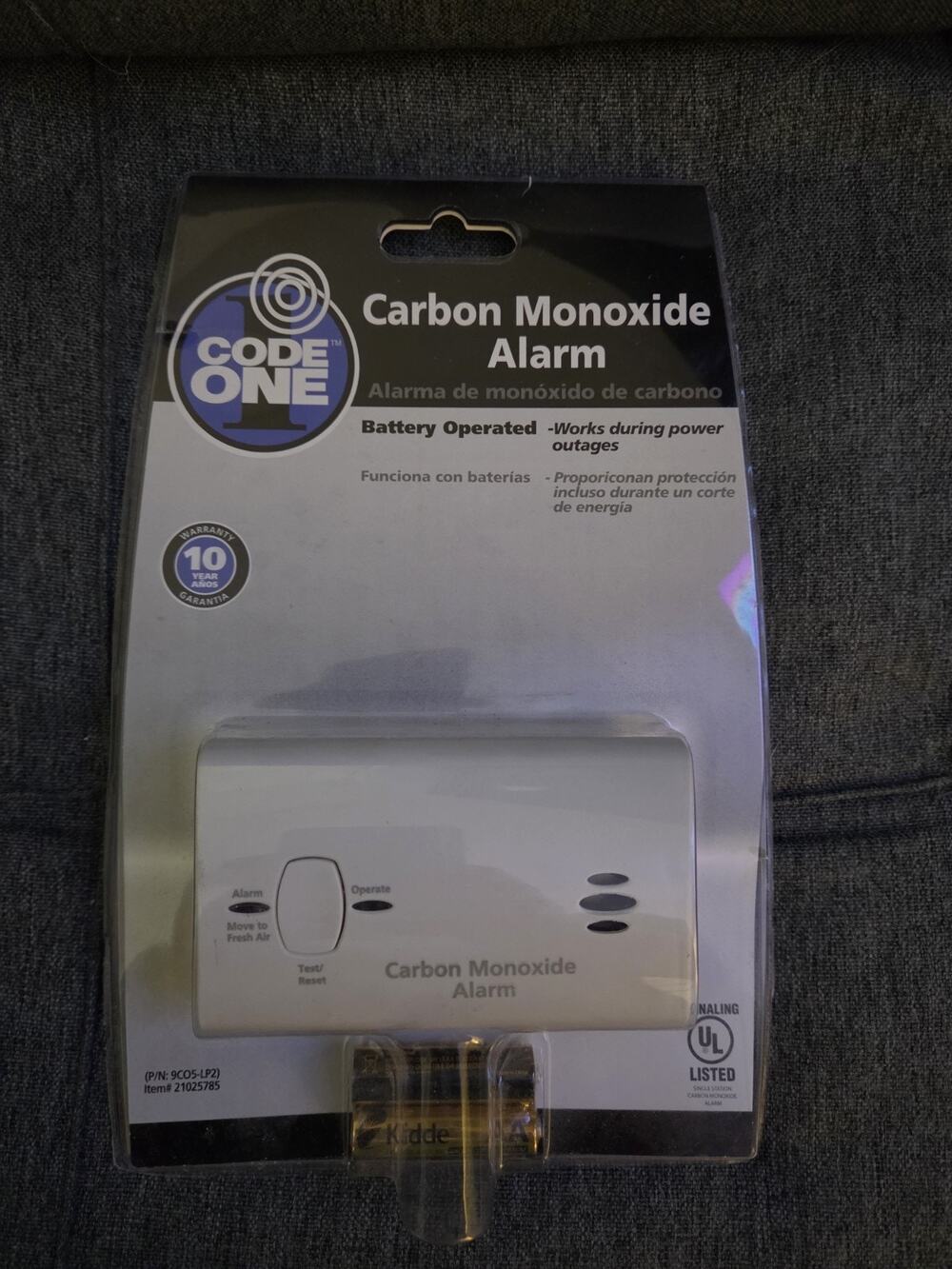 Kidde Code 1 KN-COB-LP2 Carbon Monoxide Alarm Detector Code One New and Sealed